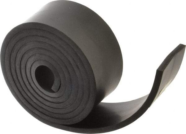 Made in USA - 1/4" Thick x 2" Wide x 60" Long, Buna-N Rubber Strip - Stock Length, 70 Shore A Durometer, 800 to 1,000 psi Tensile Strength, -20 to 170°F, Black - All Tool & Supply
