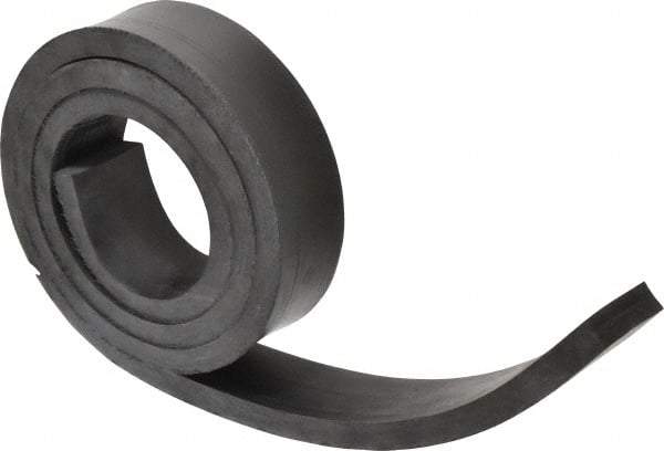 Made in USA - 1/2" Thick x 2" Wide x 60" Long, Buna-N Rubber Strip - Stock Length, 70 Shore A Durometer, 800 to 1,000 psi Tensile Strength, -20 to 170°F, Black - All Tool & Supply