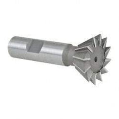 Made in USA - 1-3/8" Diam x 9/16" Width of Cut, 60° Included Angle, Cobalt Dovetail Cutter - 5/8" Shank Diam, 2-7/8" Overall Length, Weldon Flat, Uncoated - All Tool & Supply