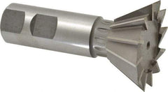 Made in USA - 1-7/8" Diam x 13/16" Width of Cut, 60° Included Angle, Cobalt Dovetail Cutter - 7/8" Shank Diam, 3-1/4" Overall Length, Weldon Flat, Uncoated - All Tool & Supply