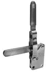 Lapeer - 700 Lb Holding Capacity, Vertical Handle, Manual Hold Down Toggle Clamp - 57° Handle Movement, 106° Bar Opening, Solid Bar, Straight Base, Carbon Steel - All Tool & Supply