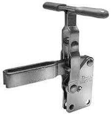 Lapeer - 600 Lb Holding Capacity, Vertical Handle, Manual Hold Down Toggle Clamp - 57° Handle Movement, 106° Bar Opening, U-Bar, Straight Base, Carbon Steel - All Tool & Supply