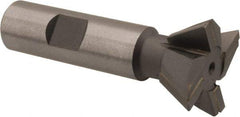 Made in USA - 1-1/4" Diam x 1/2" Width of Cut, 60° Included Angle, Carbide-Tipped Dovetail Cutter - 5/8" Shank Diam, 2-3/4" Overall Length, 0.02" Corner Radius, Weldon Flat, Uncoated - All Tool & Supply