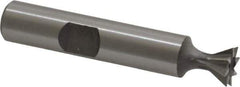 Made in USA - 3/8" Diam x 3/16" Width of Cut, 60° Included Angle, High Speed Steel Dovetail Cutter - 3/8" Shank Diam, 2-1/8" Overall Length, Weldon Flat, Uncoated - All Tool & Supply