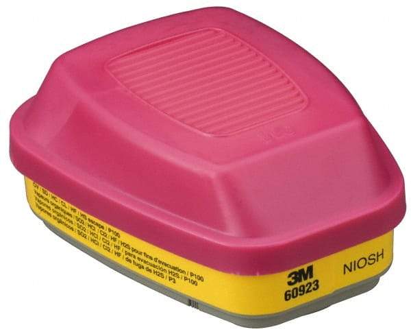 3M - Yellow and Magenta P100 Cartridge and Filter Combination - Series 6000, Protects Against Acid Gas, Organic Vapor - All Tool & Supply