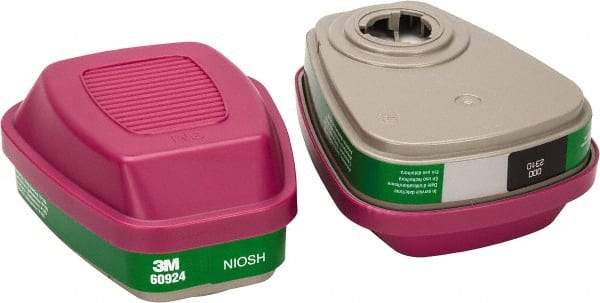 3M - Green and Magenta P100 Cartridge and Filter Combination - Series 6000, Protects Against Ammonia, Methylamine - All Tool & Supply