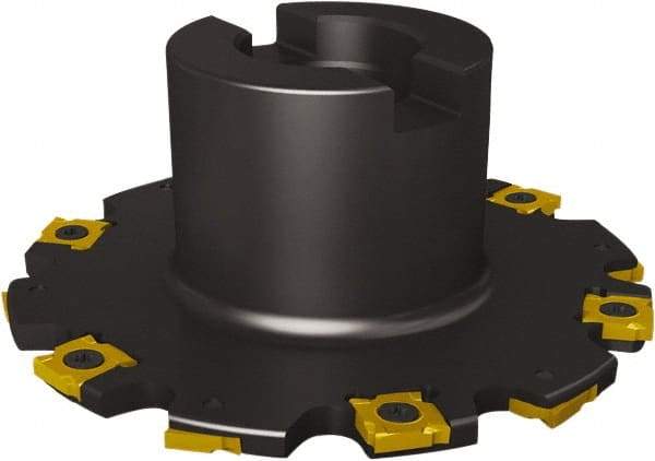 Seco - Shell Mount Connection, 1/4" Cutting Width, 1.22" Depth of Cut, 152.4mm Cutter Diam, 1-1/2" Hole Diam, 7 Tooth Indexable Slotting Cutter - R335.19 Toolholder, SNHQ 1204L, SNHQ 1204R Insert, Right Hand Cutting Direction - All Tool & Supply