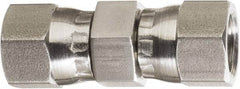 Made in USA - 3/4" Tube OD, 37° Stainless Steel Flared Tube Swivel Nut Union - 1-1/16-12 Female Flare x Female Flare Ends - All Tool & Supply