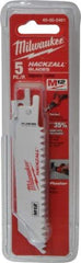 Milwaukee Tool - 4" Long x 3/4" Thick, Bi-Metal Reciprocating Saw Blade - Straight Profile, 6 TPI, Toothed Edge, Universal Shank - All Tool & Supply