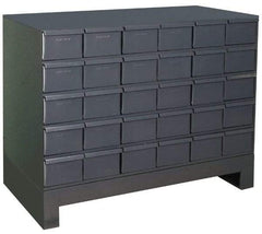 Durham - 30 Bin Drawer Cabinet System - 17-1/4 Inch Overall Depth x 26-7/8 Inch Overall Height, Gray Steel Bins - All Tool & Supply