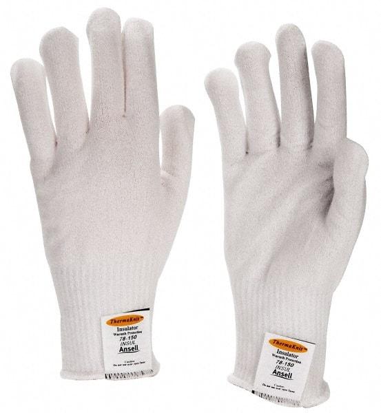 Ansell - Size Universal Fabric Cold Protection Work Gloves - For General Purpose, Uncoated, Knit Wrist Cuff, Full Fingered, White, Paired - All Tool & Supply