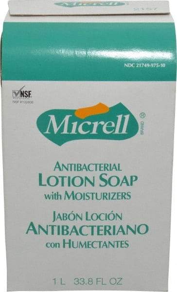 MICRELL - 1 L Dispenser Refill Liquid Soap - Antibacterial, Amber, Light Fragrance Scent - All Tool & Supply