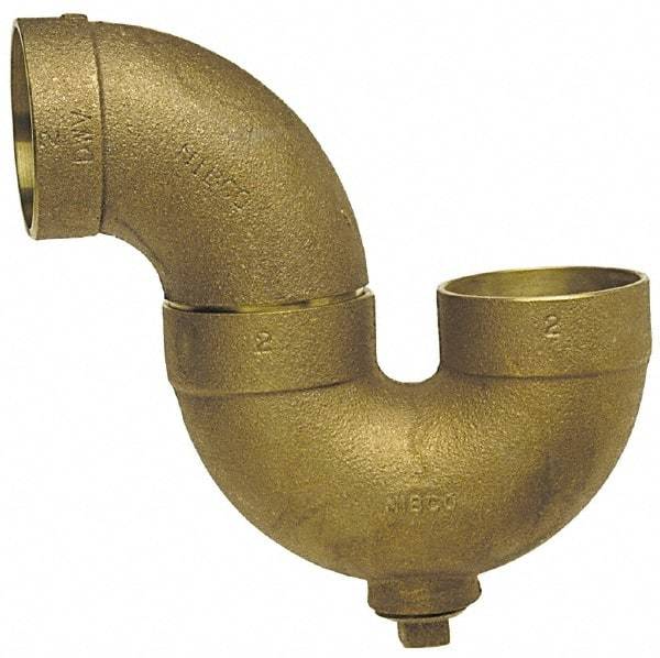 NIBCO - 1-1/4", Cast Copper Drain, Waste & Vent Pipe P Trap with CO - C x C with Plugs - All Tool & Supply