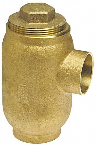 NIBCO - 1-1/2 x 3 x 5", Cast Copper Drain, Waste & Vent Pipe Drum Trap - C x F x CO with Plugs - All Tool & Supply