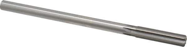 Made in USA - 0.477" High Speed Steel 6 Flute Chucking Reamer - Straight Flute, 0.4355" Straight Shank, 2" Flute Length, 8" OAL - All Tool & Supply