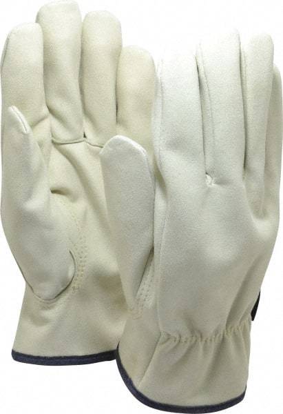 MCR Safety - Size XL (10) Synthetic Leather Cold Protection Work Gloves - For Work & Driver, Uncoated, Slip-On Cuff, Full Fingered, Beige/Red/Yellow/Blue, Paired - All Tool & Supply