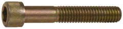 Made in USA - #6-32 UNC Hex Socket Drive, Socket Cap Screw - Grade 4037 Alloy Steel, Yellow Cadmium-Plated Finish, Fully Threaded, 1/4" Length Under Head - All Tool & Supply