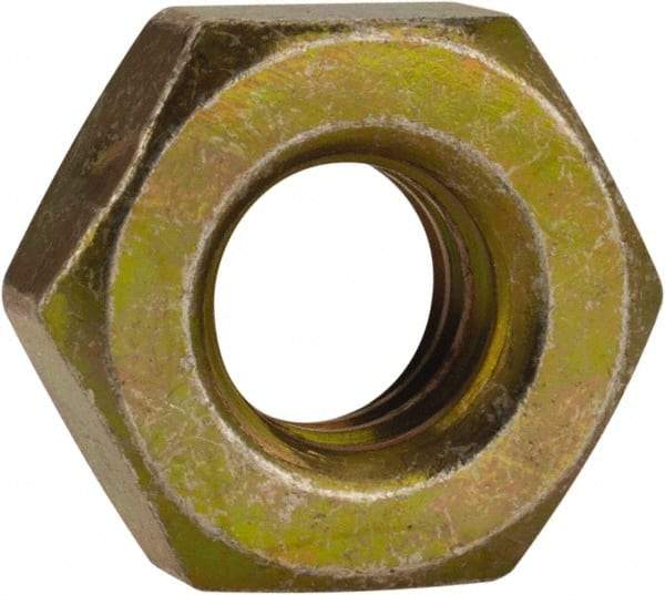 Made in USA - 1/4-20 UN Steel Right Hand Machine Screw Hex Nut - 7/16" Across Flats, 0.193" High, Cadmium-Plated Finish - All Tool & Supply