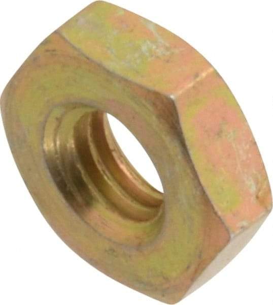 Made in USA - #10-32 UN Steel Right Hand Machine Screw Hex Nut - 11/32" Across Flats, 0.13" High, Cadmium-Plated Finish - All Tool & Supply