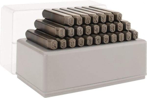 C.H. Hanson - 27 Piece, 3/16" Character Steel Stamp Set - Letters, Standard - All Tool & Supply