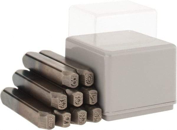 C.H. Hanson - 9 Piece, 3/16" Character Steel Stamp Set - Figures, Standard - All Tool & Supply