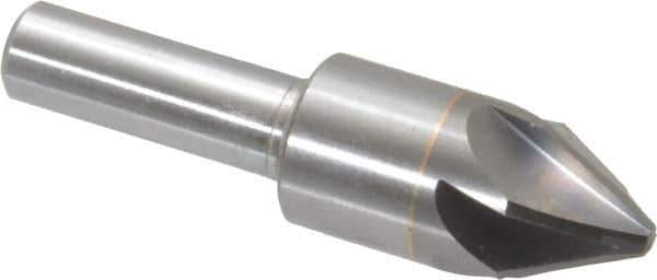 M.A. Ford - 5/8" Head Diam, 3/8" Shank Diam, 6 Flute 60° Solid Carbide Countersink - Bright Finish, 2-3/8" OAL, 0.18" Nose Diam, Single End, Straight Shank, Right Hand Cut - All Tool & Supply