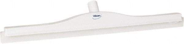 Vikan - 24" Rubber Blade Floor Squeegee - Double Edge, White, Plastic Holder - All Tool & Supply