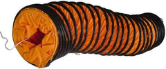 Maxess Climate Control Technologies - 8" ID, 16.4' Long, PVC Blower & Duct Hose - Orange, 9.1" Bend Radius, 5 to 122°F, Flame Retarding - All Tool & Supply