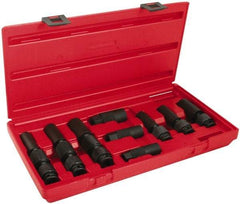 Proto - 9 Piece 3/8" Drive Standard Deep Socket Set - 6 Points, 9/16 to 13/16", Inch Measurement Standard - All Tool & Supply