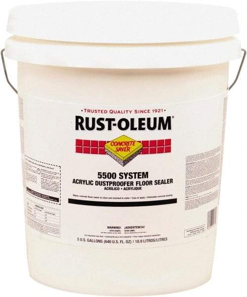 Rust-Oleum - 5 Gal Can Satin Clear Floor Coating - 150 to 300 Sq Ft/Gal Coverage, 37 g/L VOC Content - All Tool & Supply