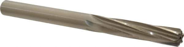 Made in USA - 0.4355" High Speed Steel 6 Flute Chucking Reamer - Spiral Flute, 0.4355" Straight Shank, 1-3/4" Flute Length, 5-1/2" OAL - All Tool & Supply