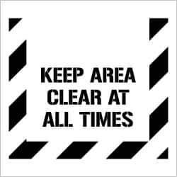 NMC - Keep Area Clear at All Times Stencil - 0.06 Inch Thick, Polyethylene, English - All Tool & Supply