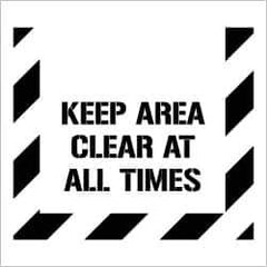 NMC - Keep Area Clear at All Times Stencil - 0.06 Inch Thick, Polyethylene, English - All Tool & Supply