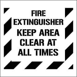 NMC - Fire Extinguisher - Keep Area Clear at All Times Stencil - 0.06 Inch Thick, Polyethylene, English - All Tool & Supply