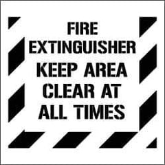 NMC - Fire Extinguisher - Keep Area Clear at All Times Stencil - 0.06 Inch Thick, Polyethylene, English - All Tool & Supply