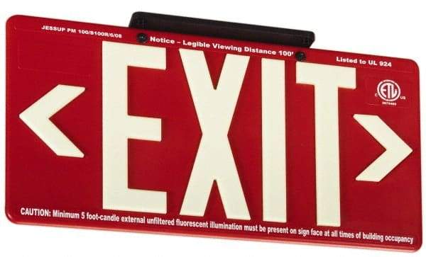 NMC - Exit, Plastic Exit Sign - 15-7/8" Wide x 8-5/8" High, Glow-in-the-Dark - All Tool & Supply