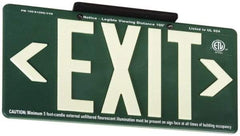 NMC - Exit, Plastic Exit Sign - 15-7/8" Wide x 8-5/8" High, Glow-in-the-Dark - All Tool & Supply