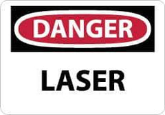 NMC - "Danger - Laser", 7" Long x 10" Wide, Rigid Plastic Safety Sign - Rectangle, 0.05" Thick, Use for Accident Prevention - All Tool & Supply