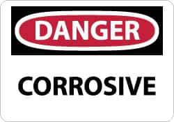 NMC - "Danger - Corrosive", 10" Long x 14" Wide, Aluminum Safety Sign - Rectangle, 0.04" Thick, Use for Hazardous Materials - All Tool & Supply