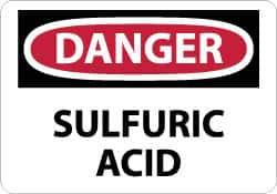 NMC - "Danger - Sulfuric Acid", 10" Long x 14" Wide, Rigid Plastic Safety Sign - Rectangle, 0.05" Thick, Use for Hazardous Materials - All Tool & Supply