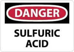 NMC - "Danger - Sulfuric Acid", 10" Long x 14" Wide, Pressure-Sensitive Vinyl Safety Sign - Rectangle, 0.004" Thick, Use for Hazardous Materials - All Tool & Supply