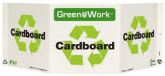 NMC - "Green @ Work - Cardboard", 7-1/2" Long x 20" Wide, Rigid Plastic Safety Sign - Rectangle, 0.01" Thick, Use for Restroom, Janitorial & Housekeeping - All Tool & Supply