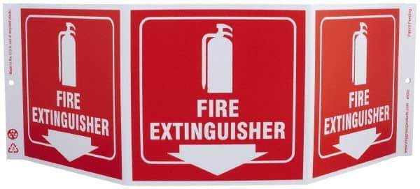 NMC - Fire Extinguisher, Rigid Plastic Fire Sign - 20" Wide x 7-1/2" High - All Tool & Supply