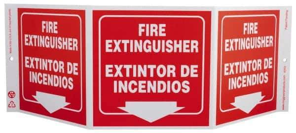 NMC - Fire Extinguisher, Rigid Plastic Fire Sign - 20" Wide x 7-1/2" High, English/Spanish - All Tool & Supply