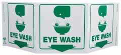 NMC - "Eye Wash", 7-1/2" Long x 20" Wide, Rigid Plastic Safety Sign - Rectangle, 0.01" Thick, Use for First Aid - All Tool & Supply