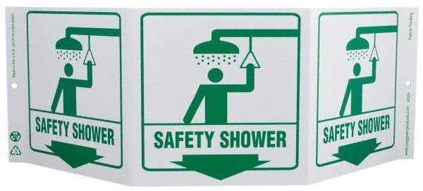 NMC - "Safety Shower", 7-1/2" Long x 20" Wide, Rigid Plastic Safety Sign - Rectangle, 0.01" Thick, Use for First Aid - All Tool & Supply