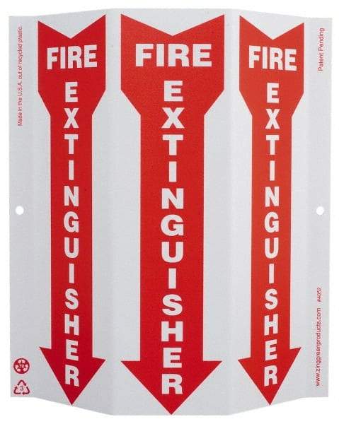 NMC - Fire Extinguisher, Rigid Plastic Fire Sign - 9" Wide x 12" High - All Tool & Supply