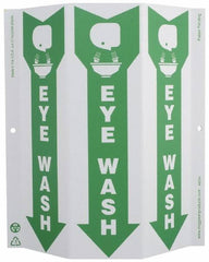 NMC - "Eye Wash", 12" Long x 9" Wide, Rigid Plastic Safety Sign - Rectangle, 0.01" Thick, Use for First Aid - All Tool & Supply