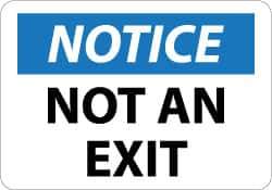 NMC - Notice - Not An Exit, Aluminum Exit Sign - 14" Wide x 10" High - All Tool & Supply