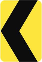 NMC - "Chevron", 12" Wide x 18" High, Aluminum Traffic Control Signs - 0.08" Thick, Black on Yellow, High Intensity Reflectivity, Rectangle, Post Mount - All Tool & Supply